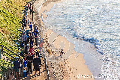 Fishermen Beach Sunrise Sea Editorial Stock Photo