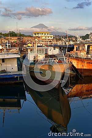 Fishermen boats in the harbor Editorial Stock Photo