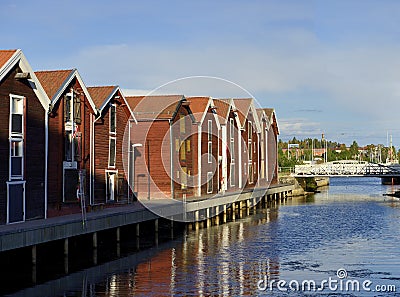 Fishermen Houses (Hudiksvall) Stock Photo
