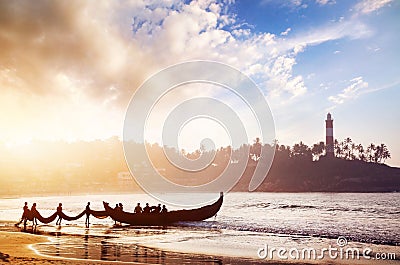 Fishermen in India Stock Photo