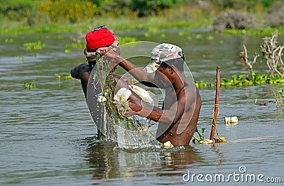 Fishermen, Lake Naivasha, Kenya Editorial Stock Photo