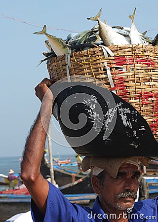 Fishermen, Marari Beach, Kerala India Editorial Stock Photo