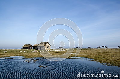 Fishermens old cabins Stock Photo