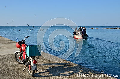 Fishers going fishing Editorial Stock Photo