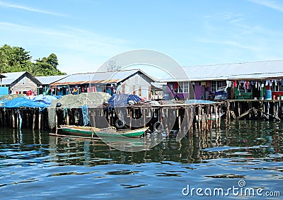 Fishers houses above sea Stock Photo