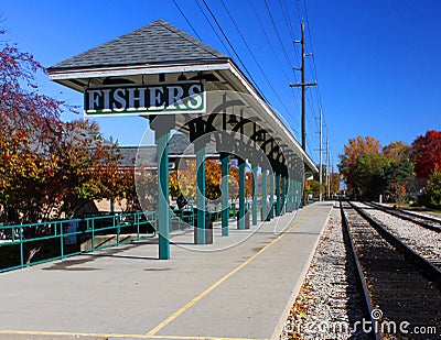 Fishers, Indiana train station Stock Photo