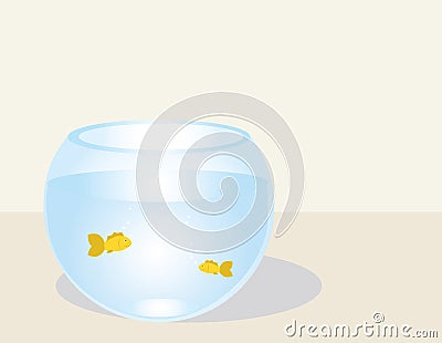 Fishes in a fishbowl Vector Illustration