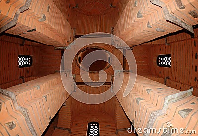 Fisheye view of the interior of the Golden Gate dome in Kyiv, Ukraine Stock Photo