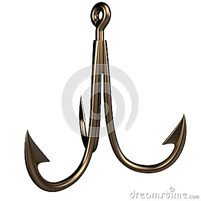 Fishhook, 3D Cartoon Illustration