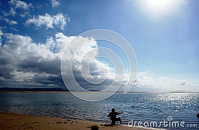 Fishing Alone Stock Photo