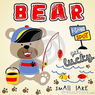 Fishing bear Vector Illustration