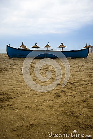Fishing boat on the beach Stock Photo
