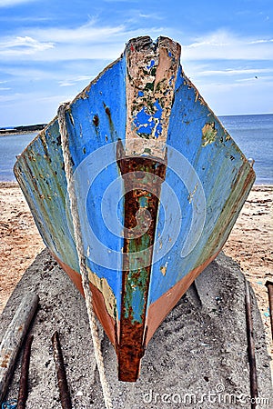 Fishing boat at Black Sea Stock Photo