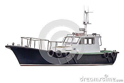 Fishing boat isolated on white background Stock Photo