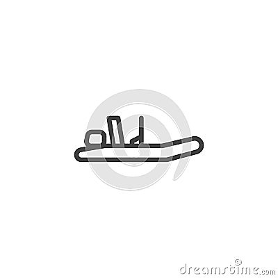 Fishing boat line icon Vector Illustration