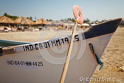 Fishing boat in Morjim Editorial Stock Photo