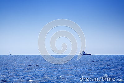 Fishing-boat on open sea Stock Photo