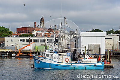 Fishing Boat at Gloucester port, Massachusetts Editorial Stock Photo