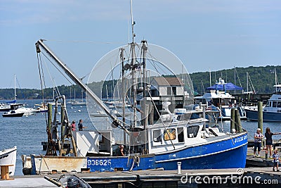 Fishing Boat at Rockland, Maine Editorial Stock Photo