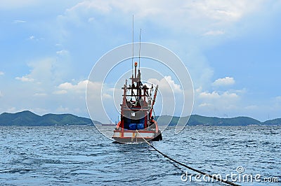 Fishing Boat on the sea ,Thailand Stock Photo