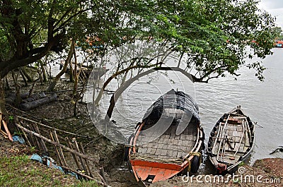 Fishing Boat At Sundarban Stock Photo