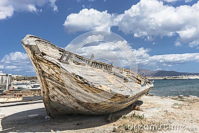 Fishing boat wreck Editorial Stock Photo