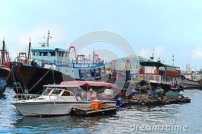 Fishing boats at aberdeen, hong kong Stock Photo