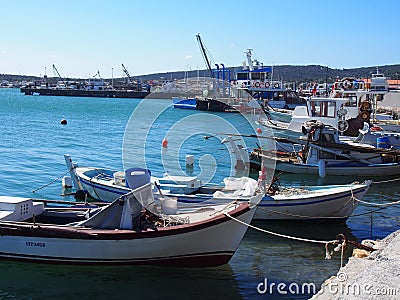 Fishing boats in Alibey,Cunda Editorial Stock Photo