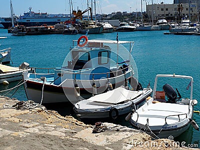 Fishing Boats In Harbour In Heraklion Crete Greece Editorial Stock Photo