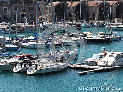 Fishing Boats In Harbour In Heraklion Crete Greece Editorial Stock Photo