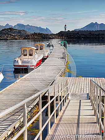 Lofoten Norway Fishing Boats Stock Photo