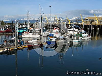 Fishing boats at marina Stock Photo