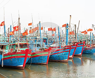 Fishing boats in Quong Nham, Vietnam Stock Photo