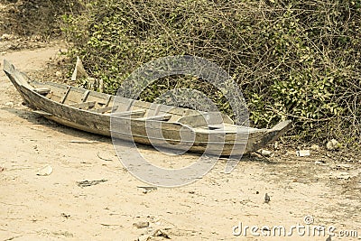Fishing canoe near Siem Reap Stock Photo