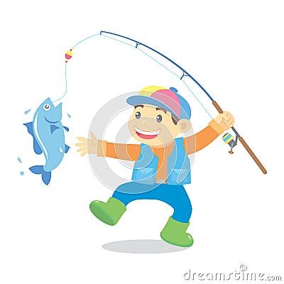 Fishing cartoon Vector Illustration