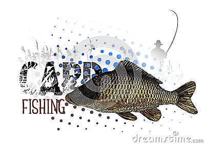 Fishing colored Banner Vector Illustration Vector Illustration