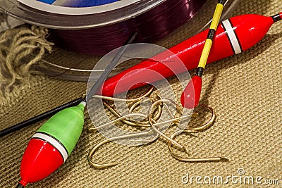 Fishing equipment Stock Photo