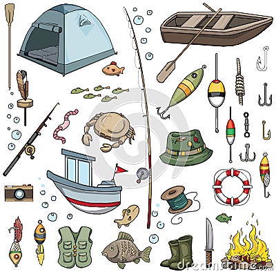 Fishing equipment Vector Illustration