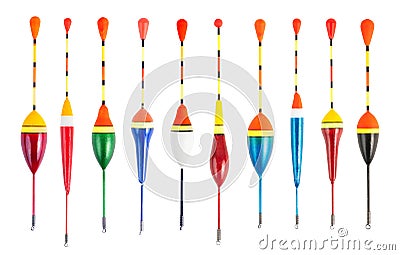 Fishing floats isolated Stock Photo