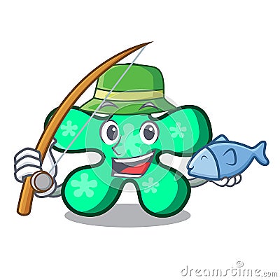 Fishing free form mascot cartoon Vector Illustration