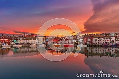 Fishing harbour in Weymouth, Dorset, UK. Editorial Stock Photo