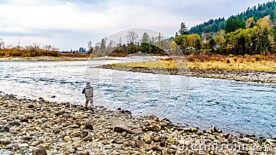 Fishing on Hayward Lake during a Salmon Run Editorial Stock Photo