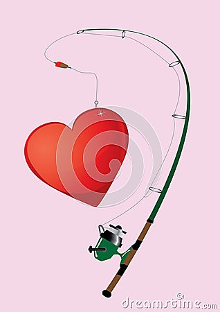 Fishing heart Stock Photo