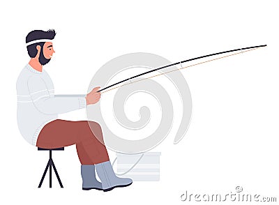 Fishing hobby activity Vector Illustration