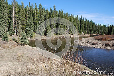 Fishing Hole On the Pembina River Stock Photo