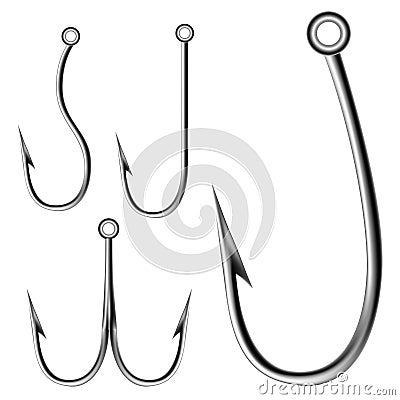 Fishing hook set Vector Illustration