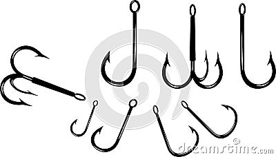 Fishing Hooks Vector Illustration