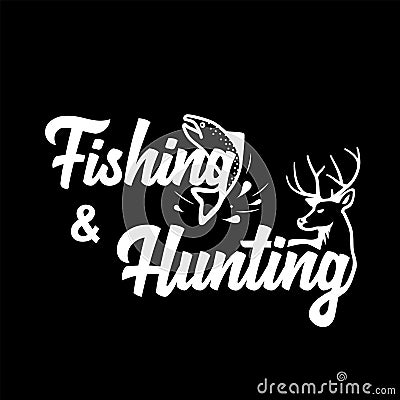 Fishing and hunting logo. Vector and illustration. Cartoon Illustration