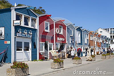 Fishing huts on Helgoland Editorial Stock Photo