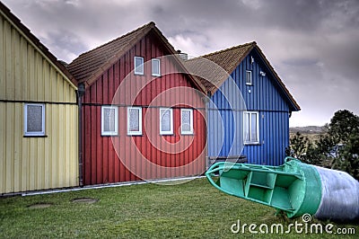 Fishing Huts Stock Photo